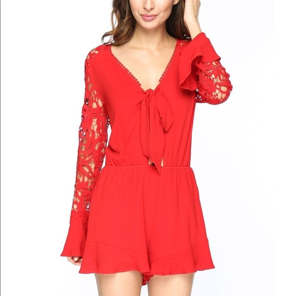Timing Pants - FINAL 🎈LONG BELL SLEEVES LACED DETAIL ROMPER